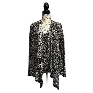 Calvin Klein women's cardigan  size L  casual animal print chetah  waterfall